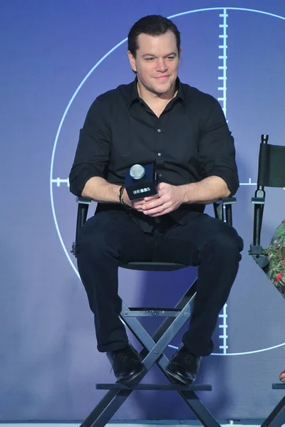 Amerikaans Acteur Matt Damon Woont Een Persconferentie Voor Première Van — Stockfoto