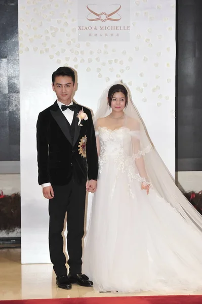 台湾の女優ミシェル チェン および中国俳優陳暁出席 北京で結婚式 2016 — ストック写真