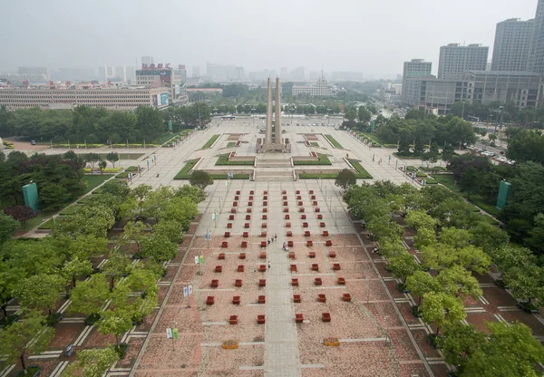 Aerial View Seismic Monument Square Tangshan Earthquake Monument Square Tangshan — Stock Photo, Image