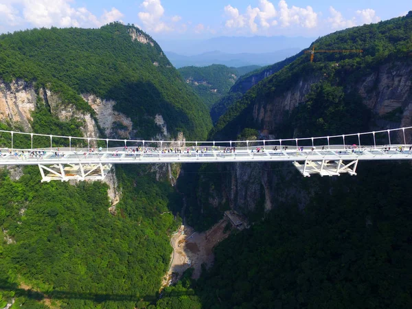 Vista Aérea Ponte Fundo Vidro Mais Longa Mais Alta Mundo — Fotografia de Stock