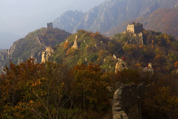 Bestand Landschap Van Xiaohekou Great Wall Een Wild Stuk Van — Stockfoto