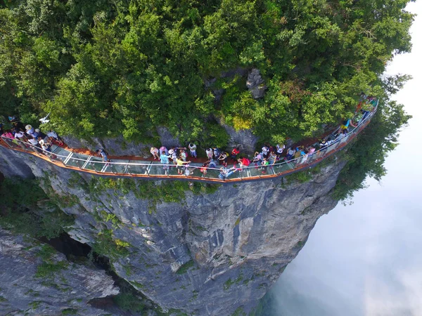 Veduta Aerea Dello Skywalk Vetro Lungo 100 Metri Largo Metri — Foto Stock