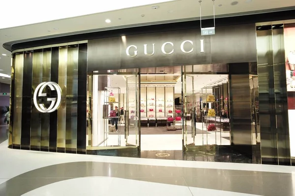 Vista Una Boutique Moda Gucci Ciudad Sanya Provincia Hainan Sur — Foto de Stock