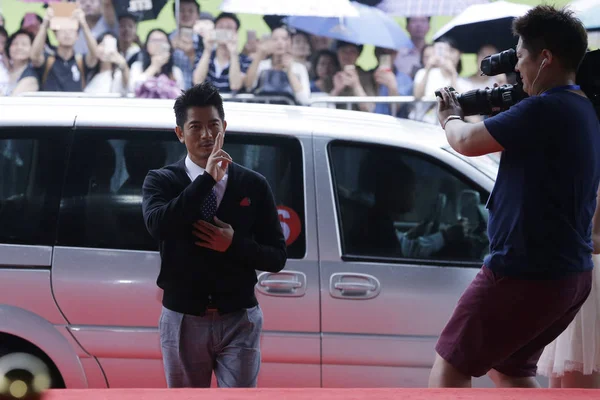 Hongkongský Herec Aaron Kwok Přichází Červeném Koberci Premiéry Události Svého — Stock fotografie