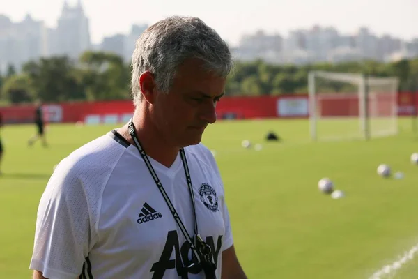 Entraîneur Chef Jose Mourinho Manchester United Est Photographié Lors Une — Photo