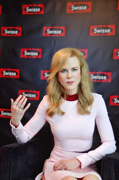 Actrice Australienne Nicole Kidman Est Interviewée Lors Événement Promotionnel Par — Photo