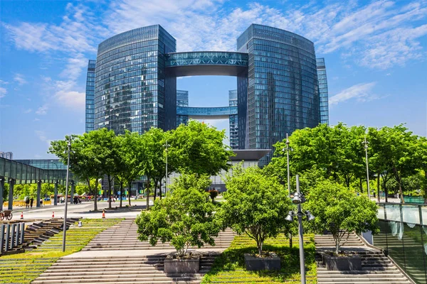 Vista Edifício Citizen Center Qianjiang New Town Cidade Hangzhou Leste — Fotografia de Stock