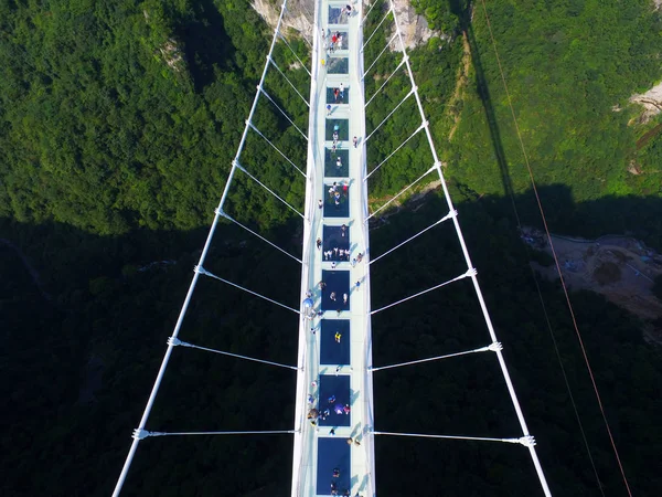 Vista Aérea Ponte Fundo Vidro Mais Longa Mais Alta Mundo — Fotografia de Stock