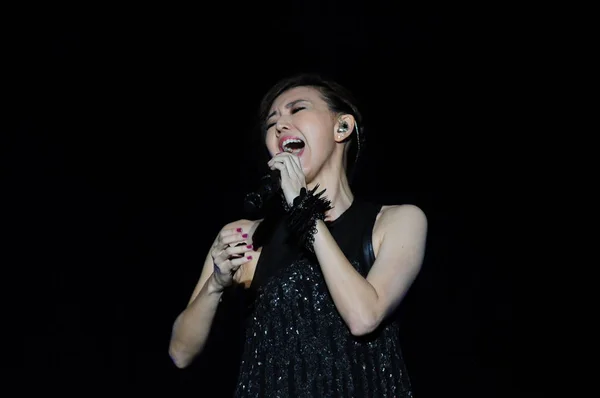 Cantante Singapurense Stefanie Sun Canta Festival Música Eco Shanghai China — Foto de Stock