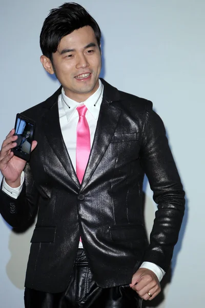 Taiwanese Singer Jay Chou Poses Sony Xperia Series Smartphone Its — Stock Photo, Image