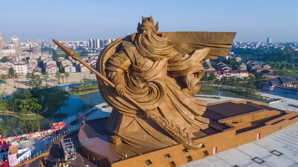 Het Gigantische Standbeeld Van Oude Chinese General Guan Zien Guan — Stockfoto