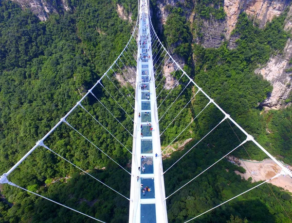 Luchtfoto Van Werelds Langste Hoogste Glassbottom Brug Grand Canyon Van — Stockfoto