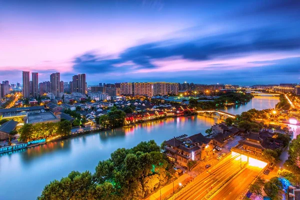 Vista Del Puente Gongchen Sobre Gran Canal También Conocido Como —  Fotos de Stock