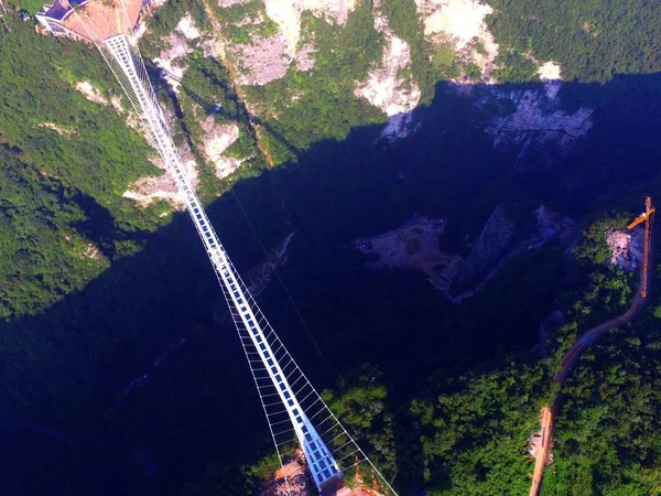 Vista Aérea Ponte Fundo Vidro Mais Longa Mais Alta Mundo — Fotografia de Stock