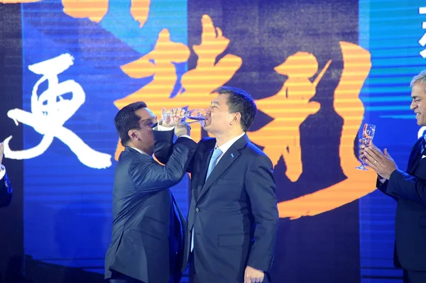 Zhang Jindong Derecha Presidente Del Gigante Minorista Chino Suning Commerce — Foto de Stock