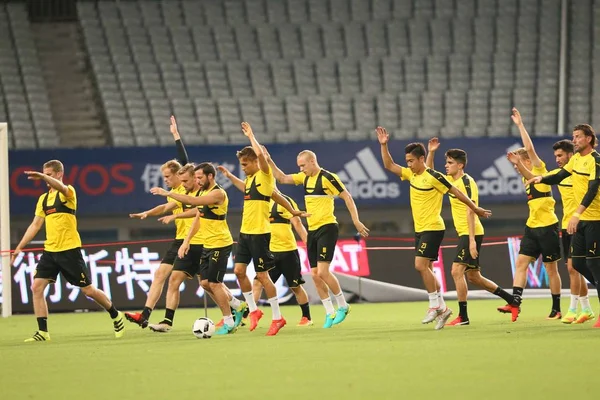 Footballers Borussia Dortmund Practice Training Session Shanghai Match 2016 International — Stock Photo, Image