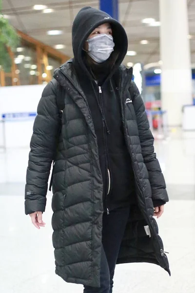 Chinese Actress Tang Wei Arrives Beijing Capital International Airport Departure — Stock Photo, Image