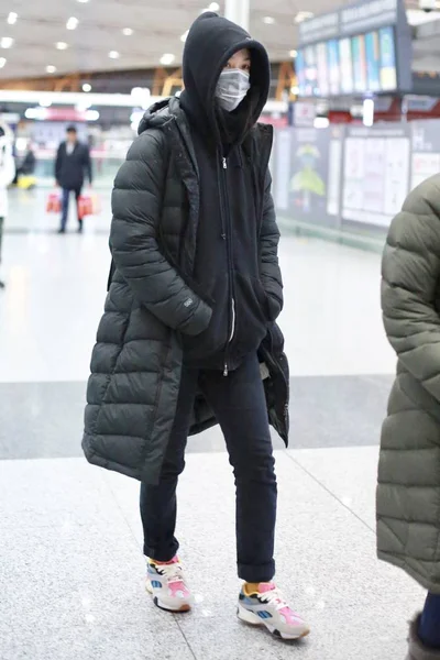 Chinese Actress Tang Wei Arrives Beijing Capital International Airport Departure — Stock Photo, Image