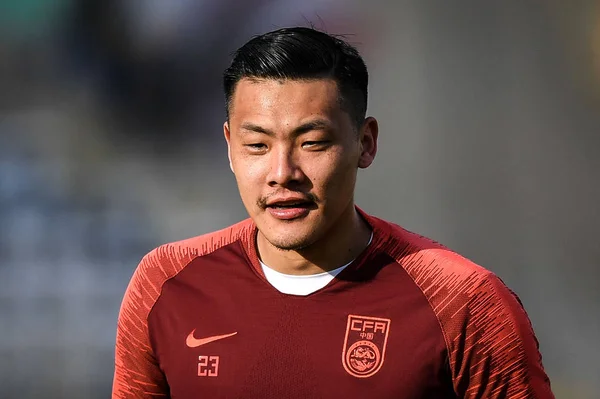 Wang Dalei Dari Tim Nasional Sepak Bola Putra Tiongkok Mengambil — Stok Foto