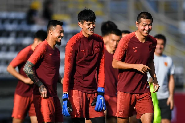 Pemain Tim Nasional Sepak Bola Putra Tiongkok Mengambil Bagian Dalam — Stok Foto