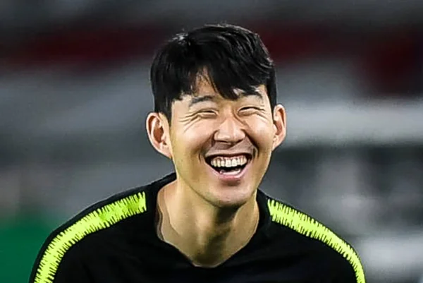 Sohn Heung Min Der Südkoreanischen Fußballnationalmannschaft Nimmt Einer Trainingseinheit Für — Stockfoto