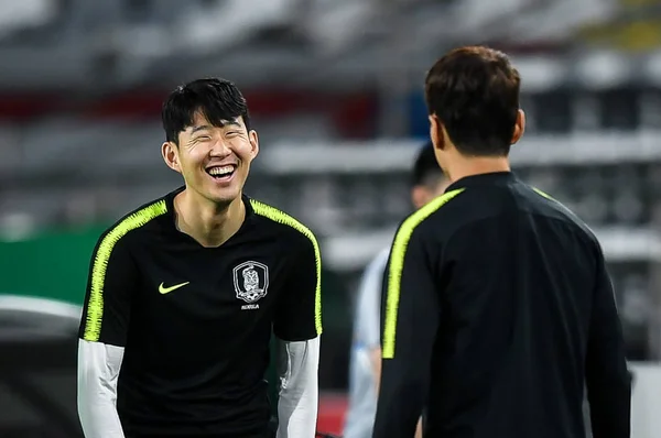 Son Heung Min Équipe Corée Sud Football Prend Part Une — Photo