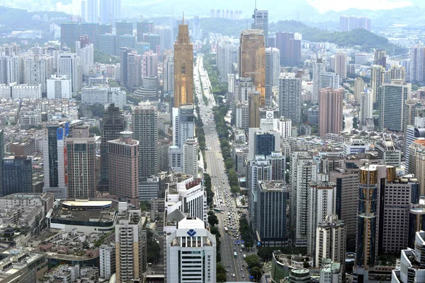Cityscape Áreas Centro Cidade Com Arranha Céus Edifícios Altos Cidade — Fotografia de Stock