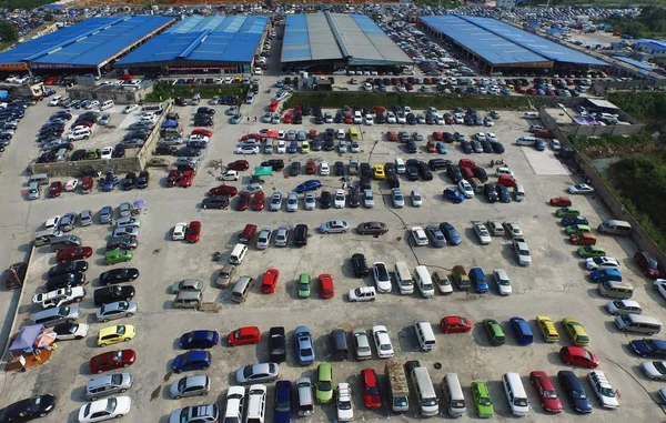 Tweedehands Auto Zijn Opgesteld Koop Een Tweedehands Automarkt Guiyang City — Stockfoto