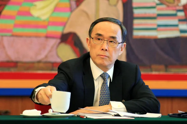Chang Xiaobing Tehdejší Předseda Číny Unicom Účastní Panelové Diskuse Během — Stock fotografie