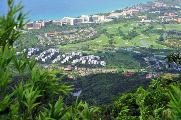Blick Auf Hotelcluster Der Stadt Sanya Der Provinz Hainan Süden — Stockfoto