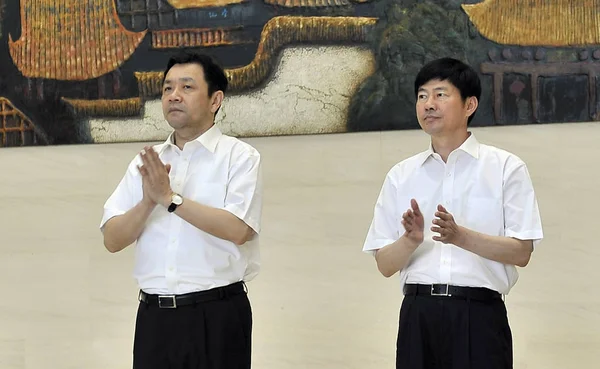 Yang Yue Izquierda Entonces Secretario Del Comité Municipal Fuzhou Del —  Fotos de Stock