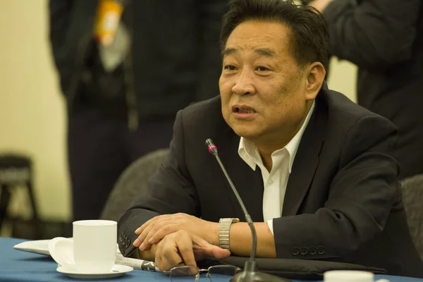 Zhang Lijun Entonces Viceministro Protección Ambiental Habla Panel Discusión Durante —  Fotos de Stock