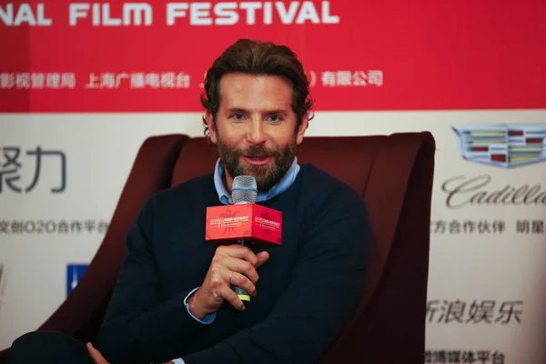 Amerykański Aktor Producent Bradley Cooper Uczęszcza Konferencji Prasowej Dla Shanghai — Zdjęcie stockowe