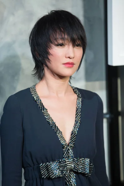 Actriz China Zhou Xun Llega Alfombra Roja Para Desfile Moda —  Fotos de Stock