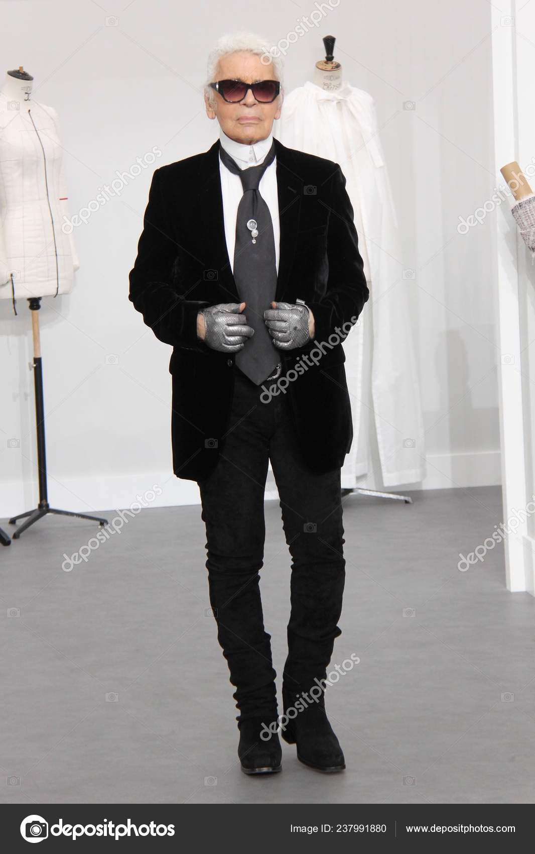 German Fashion Designer Karl Lagerfeld Pictured Chanel Fashion