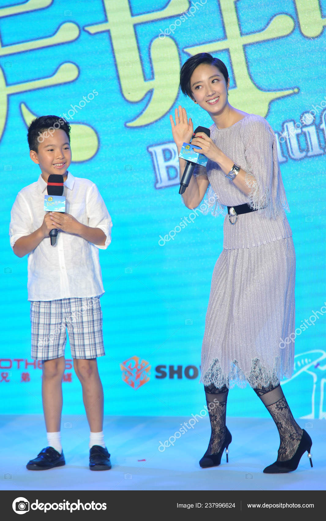 Taiwanese Actress Gwei Lun Mei Right Chinese Child Star Wang — Stock