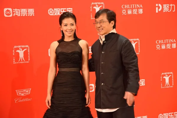 Китайская Актриса Тао Звезда Гонконгского Кунг Джеки Чан Красной Дорожке — стоковое фото