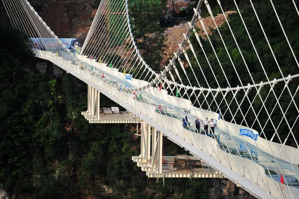 Vista Mundo Mais Longa Mais Alta Ponte Fundo Vidro Sobre — Fotografia de Stock