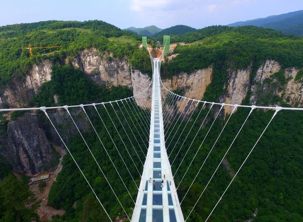 Vista Mundo Mais Longa Mais Alta Ponte Fundo Vidro Sobre — Fotografia de Stock