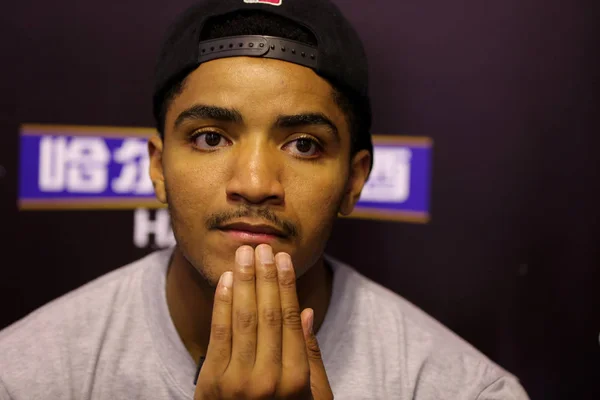 Nba Spieler Gary Harris Nimmt Einer Pressekonferenz Zum Shenyang Wettbewerb — Stockfoto