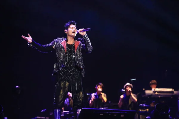 Jay Chou Tajvani Énekes Végez Shanghai Koncerten Legyőzhetetlen Világ Túra — Stock Fotó