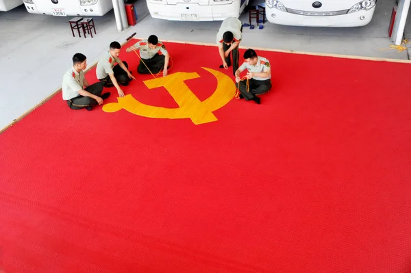 Κινεζική Παραστρατιωτικών Αστυνομικούς Επίσης Μέλη Του Κομμουνιστικού Κόμματος Της Κίνας — Φωτογραφία Αρχείου