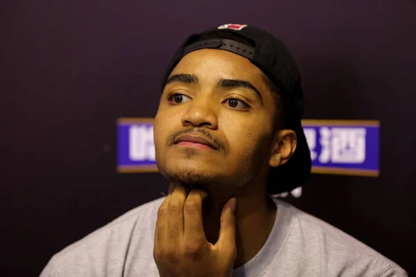 Jogador Nba Gary Harris Participa Uma Conferência Imprensa Para Competição — Fotografia de Stock