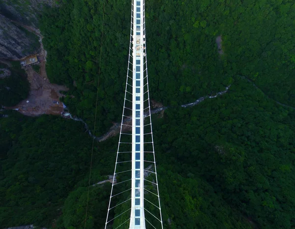 Vista Aérea Ponte Fundo Vidro Mais Longa Mais Alta Mundo — Fotografia de Stock