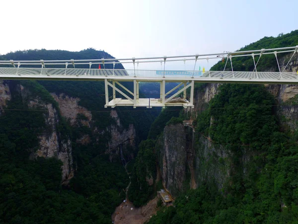 Vista Mundo Mais Longa Mais Alta Ponte Fundo Vidro Sobre — Fotografia de Stock