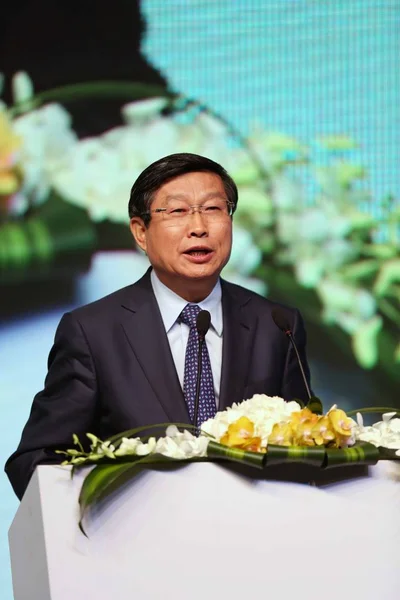 Wang Hongzhang Chairman China Construction Bank Ccb Corp Delivers Speech — Stock Photo, Image