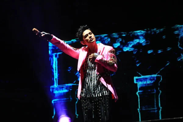 Taiwanesiska Sångaren Jay Chou Utför Shanghai Konsert Hans Invincible World — Stockfoto