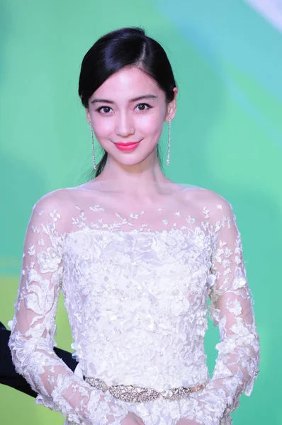 Modelo Actriz Hong Kong Angelababy Llega Alfombra Roja Para Ceremonia — Foto de Stock