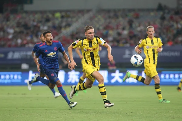 Marcel Schmelzer Van Borussia Dortmund Gelijk Concurreert Tegen Spelers Van — Stockfoto