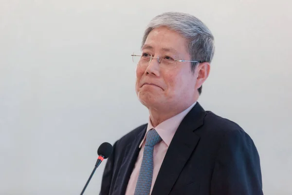 Yuning Předseda Čínských Zdrojů Holdings Ltd Nabízí Projev Inaugurační Ceremonii — Stock fotografie
